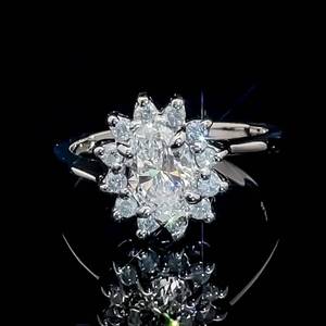 Sparkling 1.51 Carat Diamond Snowflake Flower Cluster Ring in 14k White Gold $5,999 Retail VIDEO