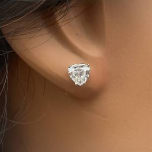 Dazzling Fire 1.63 Carat Stud Earrings featuring Heart Shape Cut Diamonds in 14k White Gold - VVS CLARITY, NEW  VIDEO 