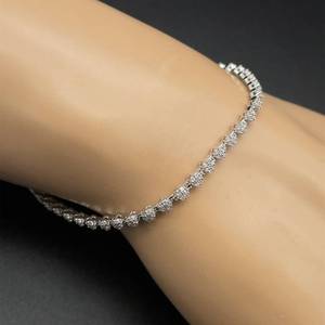 1.00 Carat Diamond Round Brilliant Link Tennis Bracelet in White Gold $2450 Retail  VIDEO 