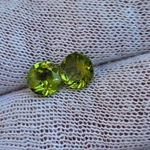 4.05 Carat Matching Pair of Peridot Gemstones VIDEO