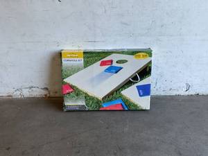 lot 14 image: Beyond Outdoors Wooden Cornhole Set