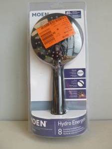 lot 306 image: Moen HydroEnergetix 8-Spray Patterns with 1.75 GPM 4.75 in. Wall Mount Single Handheld Shower Head in Mediterranean Bronze