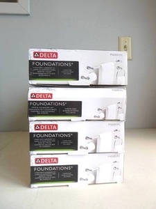 lot 313 image: LOT OF 4 Delta Foundations 3-Piece Bath Accessory Bundle in Polished Chrome