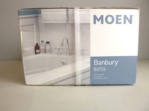 lot 320 image: Moen Banbury 2-Handle Deck-Mount High Arc Roman Tub Faucet in Chrome with Valve