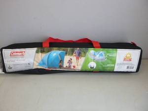lot 331 image: Coleman 7 x 4 ft. Blue Outdoor Compact Beach Canopy Sun Shade