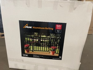 Aluminum Deck Railing Wide Picket Gate Fence Outdoor Safety 42 x 40 Inch Black