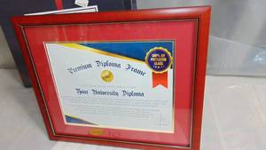 lot 10 image: Diploma Frame Display 11x14 Document with Mat or 15x18 Pictures without Mat,