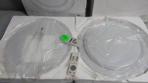 lot 16 image: 2 Pack 1 Remote Depuley 48W Modern Dimmable Led Flush Mount Ceiling Light with Remote, 18.9 Inch Round Close. SKU WSCL16-48C.