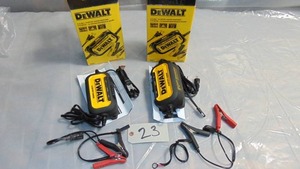 lot 23 image: 2 Pack DEWALT Professional 2 Amp Automotive Battery Charger and Maintainer Model # DXAEC2 UPC Code # 814632012894