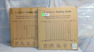 lot 24 image: 2 Pack Moms Choice Awards Winner-Cumbor 29.7-40.6 Width Pressure Mounted Self Closing Baby Gate for Stairs, Durable Extra Wide