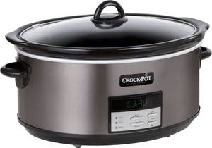 lot 91 image: Crock-Pot - 8-Quart Slow Cooker - Black Stainless 048894066610