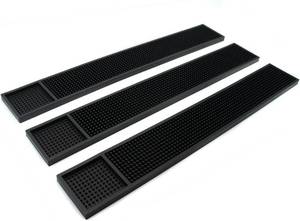 lot 97 image: BARsics Rubber Bar Service Mat for Counter Top 24 x 3.5 (Black 3-Pack)