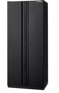 lot 2 image: Dented Husky Pro Duty Welded 20-Gauge Steel Freestanding Garage Cabinet in Black LINE-X 36 in. W x 81 in. H x 24 in. D Model # HTC1000008-LX UPC Code # 6926697001974
