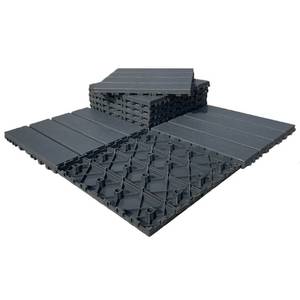 lot 9 image: 22 sq. ft Plastic Interlocking Deck Tiles,22 Pack Patio Deck Tiles,12x12 Waterproof Tiles for Porch Poolside Balcony Backyard,Dark Grey