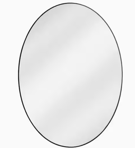 lot 30 image: XRAMFY 24 in. x 36 in. Oval Black Classic MDF Aluminum Alloy Framed Wall Mirror Model # BMOA2436 UPC Code # 744173668680