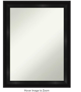 lot 38 image: Amanti Art Grand Black Narrow 22 in. H x 28 in. W Framed Non-Beveled Wall Mirror in Black Model # A38865546935 UPC Code # 195468673788