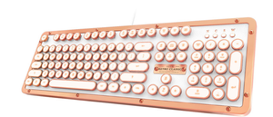 lot 64 image: AZIO Retro Classic USB Backlit Mechanical Keyboard (Posh) 854667007137
