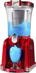 lot 65 image: Nostalgia Frozen Drink Maker and Margarita Machine  32-Ounce Slushy Maker with Stainless Steel Flow Spout - Easy to Clean and Double Insulated - Retro Red