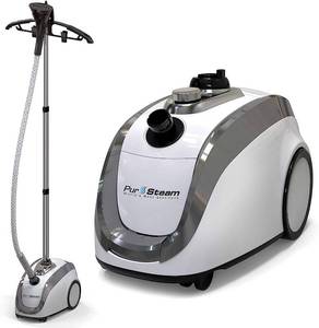 lot 70 image: PurSteam -2020 Official Partner of Fashion-Full Size Steamer for Clothes, Garments, Fabric-Professional Heavy Duty - 4 Steam Levels, Perfect Continuous Steam