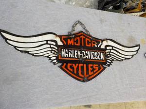 lot 3 image: New Metal Harley Davidson Wall Dc...