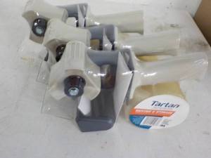 lot 74 image: 3 Tartan Packing Tape and Dispenser...