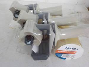 lot 75 image: 3 Tartan Packing Tape and Dispenser...