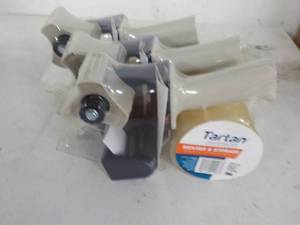 lot 76 image: 3 Tartan Packing Tape and Dispenser...