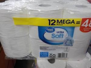 lot 144 image: 12 Mega Rolls Great Value 2 Ply Toi...