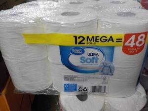 lot 146 image: 12 Mega Rolls Great Value 2 Ply Toi...