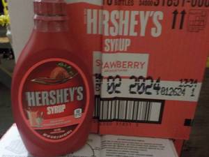 lot 187 image: 10 - 22 oz Hersheys Strawberry Fla...