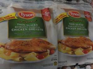 lot 279 image: 2 Frozen Pkgs Tyson Boneless Skinle...