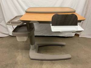 MSRP $2000 TOP OF THE LINE &amp AWARD WINNING STRYKER TRU-FIT SPLIT TOP HEIGHT ADJUSTABLE OVERBED TABLE WSLIDE OUT VANITY COMPARTMENT &amp MIRROR ON BOTH SIDES PLUS SIDE TRAYS WITH CUPHOLDERS &amp EXTRA STORAGE - LIKE NEW