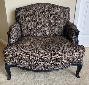 lot 23 image: Oversized Leopard Print Accent Chair