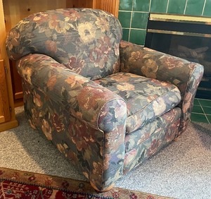lot 160 image: Fine Floral Upholstered Chair by McCreary Modern
