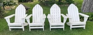 lot 10 image: Set of Four By the Yard Adirondack Resin Chairs