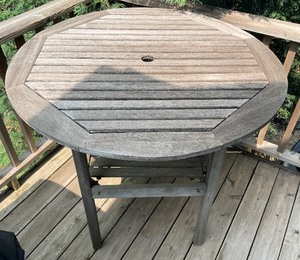 lot 151A image: Wooden Bar Height Patio Table