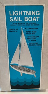 lot 49 image: New Lightning Sailboat All Mahogany Scale Model