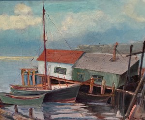 lot 163 image: Original Oil on Canvas Painting by M. Peterson