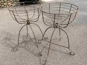 lot 106 image: Two Vintage Metal Plant Holders