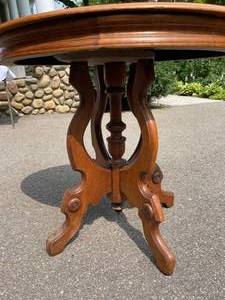 lot 131 image: Antique Ornate Wooden Accent Table