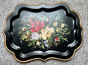 lot 202 image: Two Vintage Metal Serving Trays