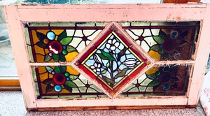 lot 20 image: Vibrant Vintage Stained Glass Window