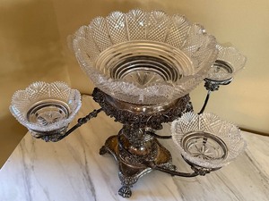 lot 22 image: Antique Sheffield Plate Epergne Centerpiece, English