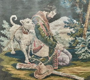 lot 267 image: Large Vintage Needlepoint Framed Art
