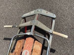 lot 402 image: Vintage Wood and Metal Sled
