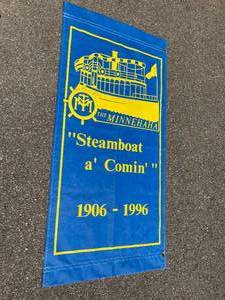 lot 414 image: Awesome  The Minnehaha Steamboat A Comin Canvas Double Sided Banner