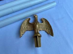 lot 430 image: Five Foot Six Inch Metal Flag Pole Kit with Eagle Topper