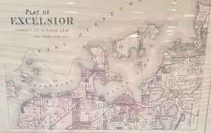 lot 462 image: Plat of Orono and Excelsior Unframed Print
