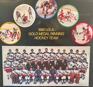 lot 470 image: Unframed Print of the 1980 Olympic Gold Medal Winning Hockey Team