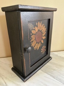 lot 296 image: Decorative Painted Wooden Wall Cabinet